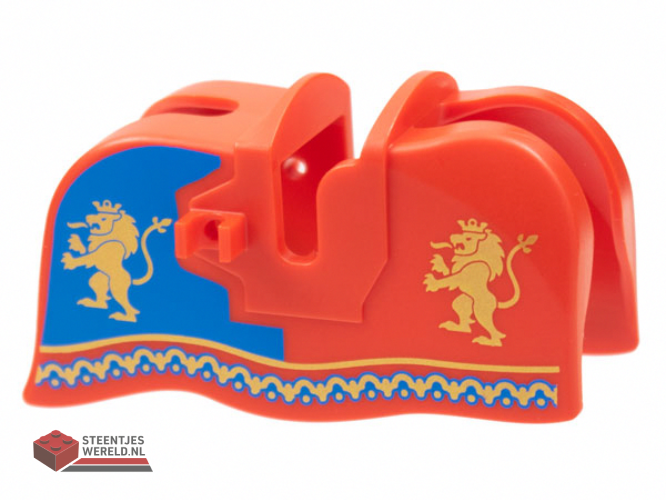 13744pb03 – Horse Barding, Smooth Edge with Gold Lions and Border and Blue Panel Pattern