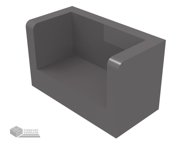 23969 – paneel 1 x 2 x 1 met afgeronde hoeken en 2 zijkanten