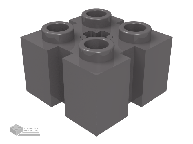 90258 – Steen, aangepast 2 x 2 met groefs en Technic as gat