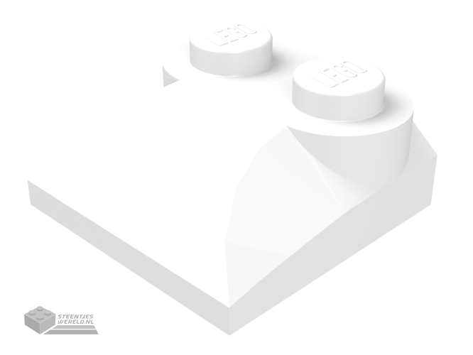47457 – Dakpan, gebogen 2 x 2 x 2/3 met twee noppen en gebogen zijkanten