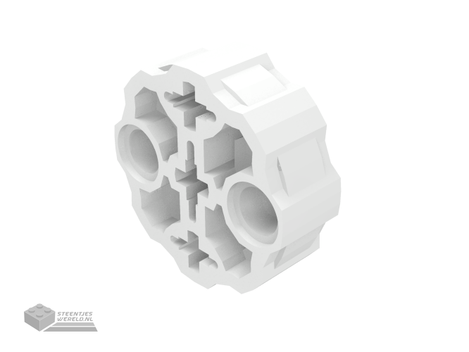 98585 – Technic, Technic as Connector Block rond met 2 pin gaten en 3 Technic as gaten (Hero Factory wapen loop)