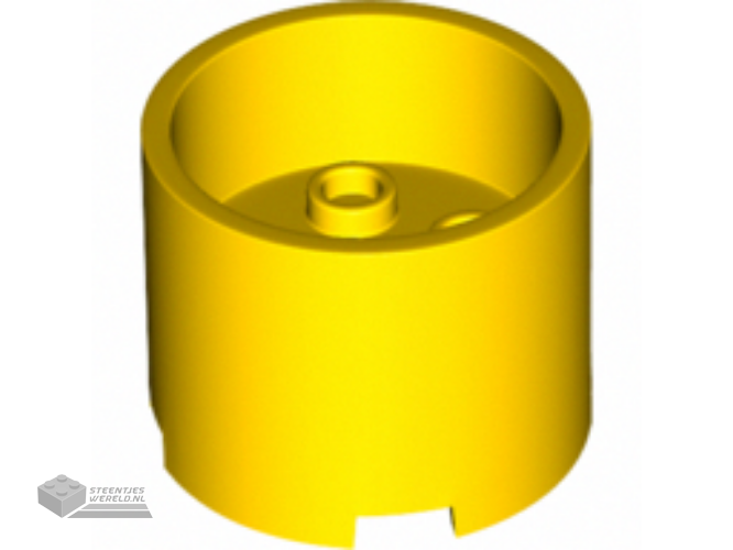 73111 – Steen, rond 3 x 3 x 2 met verdiept middenstuk en Technic as gat