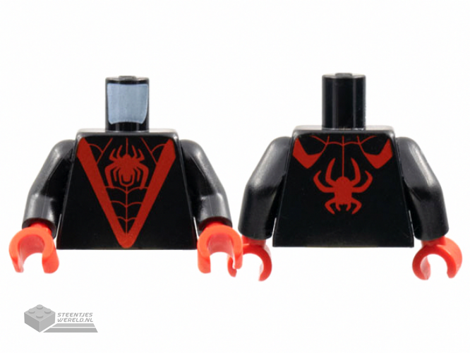 973pb4568c01 – Torso Red 'V', Spider, en Webbing Pattern / Black Arms / Red Hands