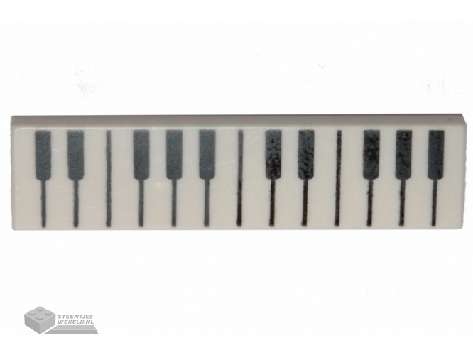 2431pb593 – Tile 1 x 4 with Black and White Piano Keys Pattern