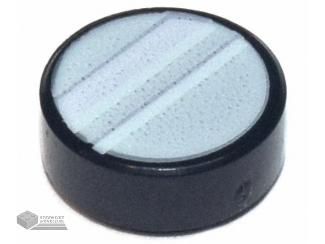 98138pb293 – Tile, Round 1 x 1 with White Reflection Lines on Light Aqua Background Pattern