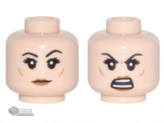 Lego® 3626cpb1780 Minifigure Head Dual Sided Female Black Eyebrows Dark Orange Cheek Lines 0473