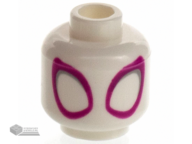 3626cpb2944 – Minifigure, Head Large Magenta Eyes with Light Bluish Gray Shadow Pattern – Hollow Stud