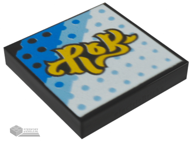 3068bpb1610 – Tile 2 x 2 with Groove with BeatBit Album Cover – Yellow Title on White, Bright Light Blue and Blue Background with Dot Grid Pattern