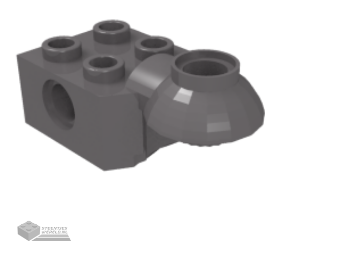 48170 – Technic, Steen aangepast 2 x 2 met pin gat, Rotation Joint Ball Half (Horizontal bovenkant)