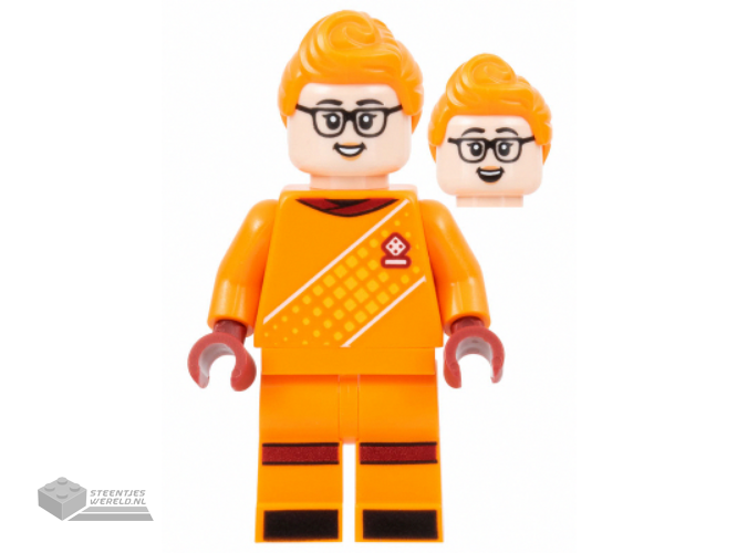 idea146 – Soccer Goalie, Female, Orange Uniform, Light Nougat Skin, Orange Hair