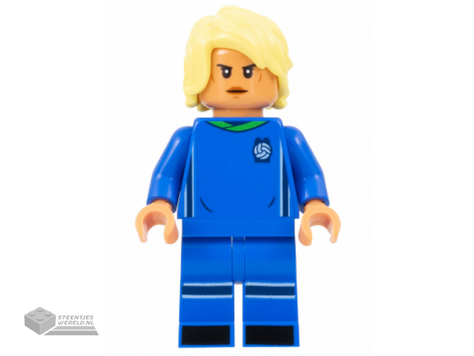 idea134 – Soccer Player, Female, Blue Uniform, Nougat Skin, Bright Light Yellow Hair