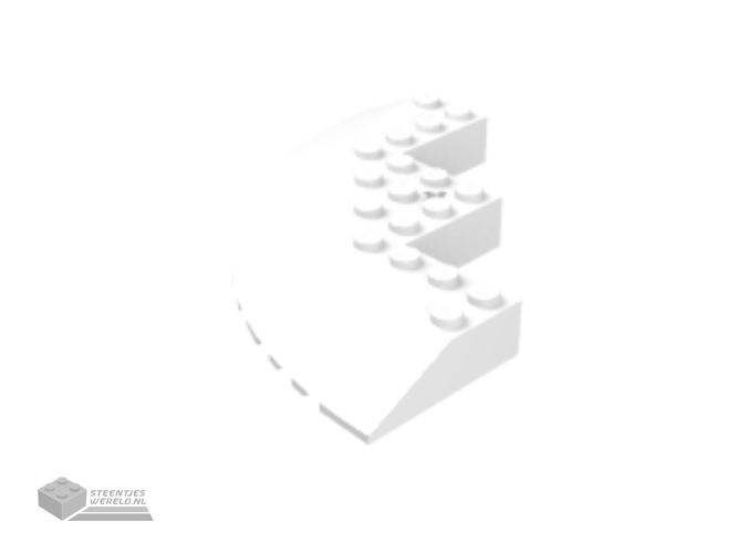 58846 – Steen, ronde hoek 10 x 10 met Dakpan 33 rand, Technic as gat, schuine rand uitsnede