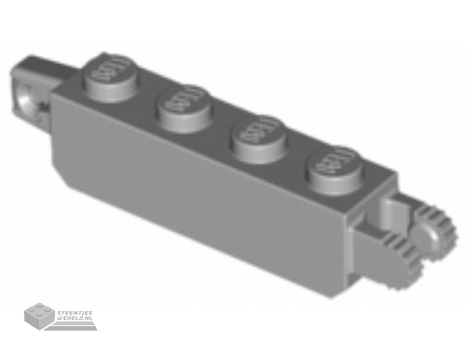 30387 – Scharnier Steen 1 x 4 Locking met 1 Finger Vertical uiteindes en 2 Fingers Vertical uiteindes, 9 Teeth