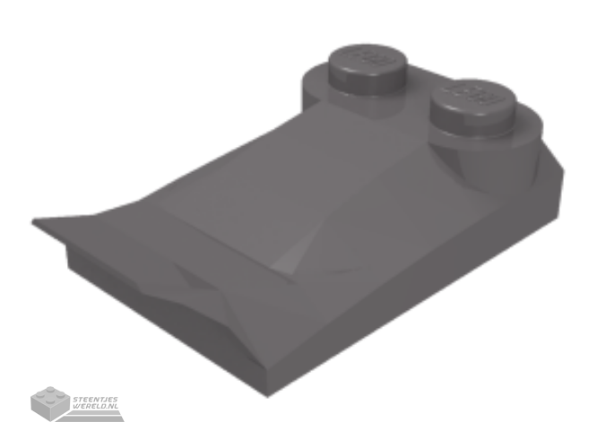 47456 – Dakpan, gebogen 3 x 2 x 2/3 met twee noppen, vleugel uiteindes