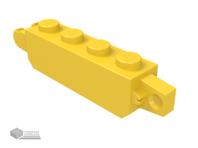 30387 – Scharnier Steen 1 x 4 Locking met 1 Finger Vertical uiteindes en 2 Fingers Vertical uiteindes, 9 Teeth