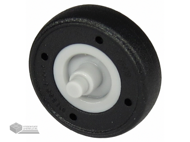 65630pb01 – Wheel Small with Stub Axles with Molded Black Hard Rubber Tire Pattern