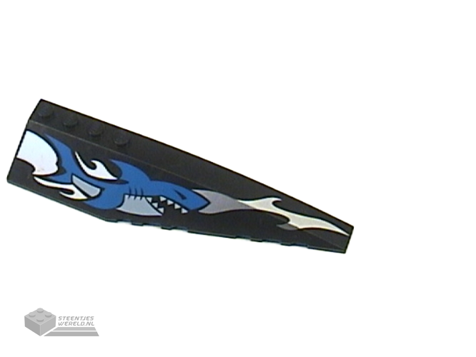 42060px5 – Wedge 12 x 3 Right with Blue Shark and Silver Wave Pattern