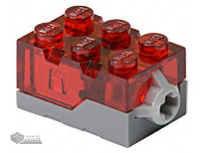 54930c01 – Electric, Light Steen 2 x 3 x 1 1/3 met Trans-Red bovenkant en Red LED Light