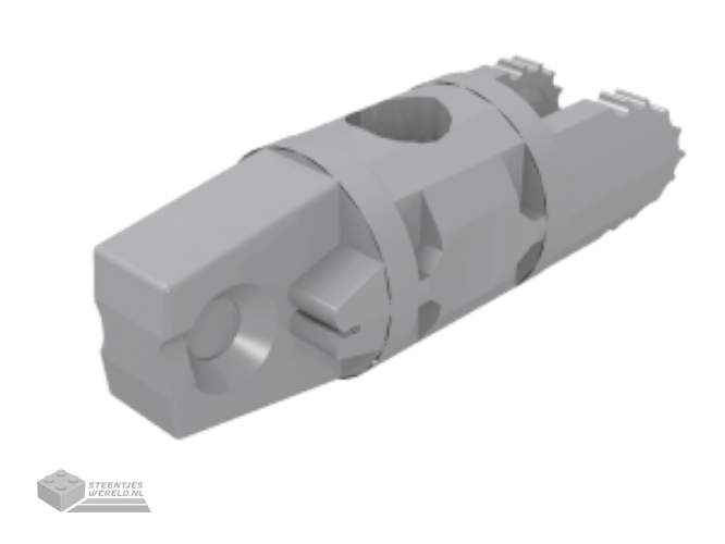 30554b – Scharnier Cylinder 1 x 3 Locking met 1 Finger en 2 Fingers op uiteindes, 9 Teeth, met gat