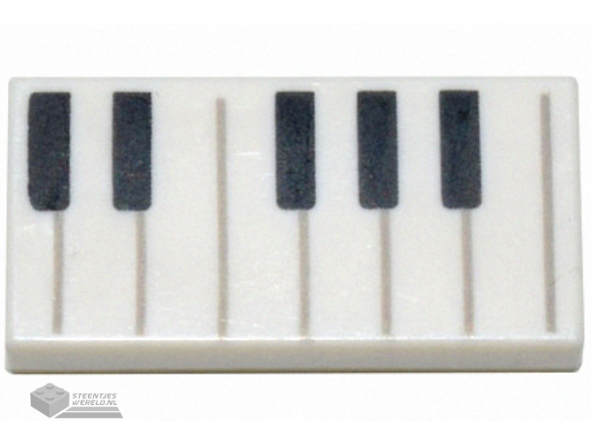 3069pb0761 – Tile 1 x 2 with Black and White Piano Keys Pattern