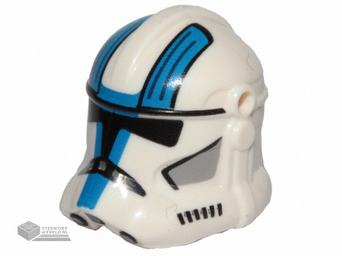 2019pb05 – Minifigure, Headgear Helmet SW Clone Trooper (Phase 2) with Holes with Black Visor and Blue, Light Bluish Gray, and Black 501st Legion Markings Pattern