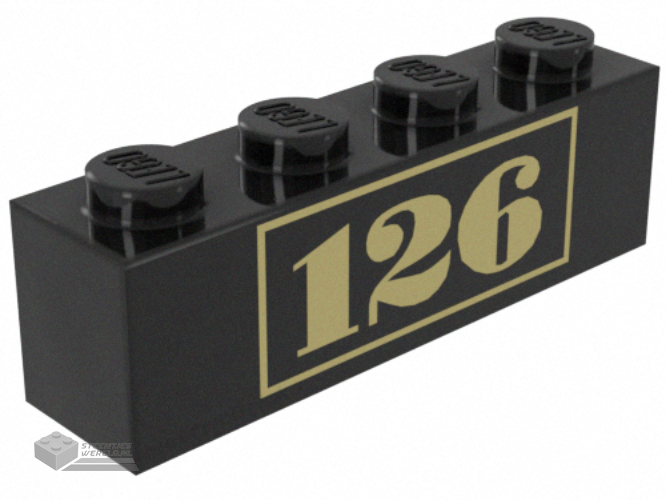 3010pb001 – Brick 1 x 4 with Gold ‘126’ Pattern