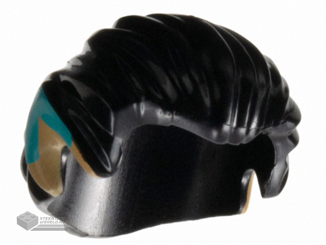 93230pb05 – Minifigure, Hair Swept Back with Pointed Medium Nougat Ears and Dark Turquoise Tips Pattern