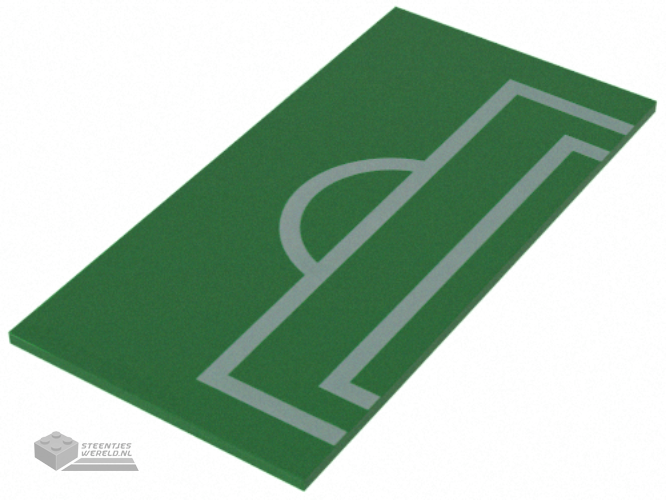 90498pb36 – Tile 8 x 16 with Bottom Tubes on Edges with White Soccer Goal and Penalty Area Pattern