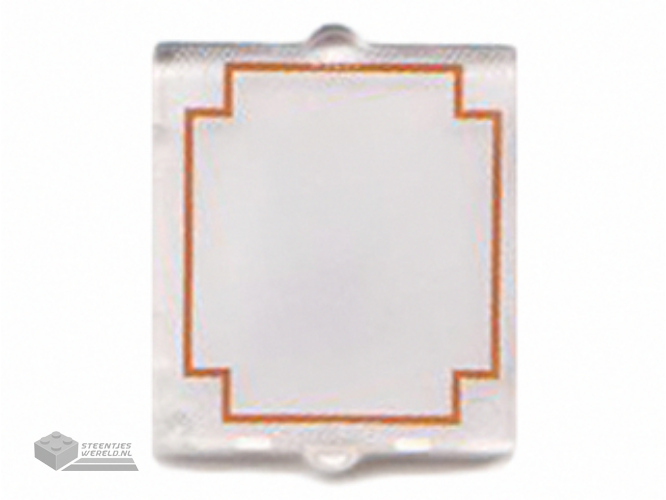 60601pb009 – Glass for Window 1 x 2 x 2 Flat Front with Red Geometric Frame on Translucent White Background Pattern