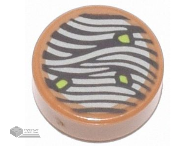 98138pb395 – Tile, Round 1 x 1 with Ramen Noodles Pattern