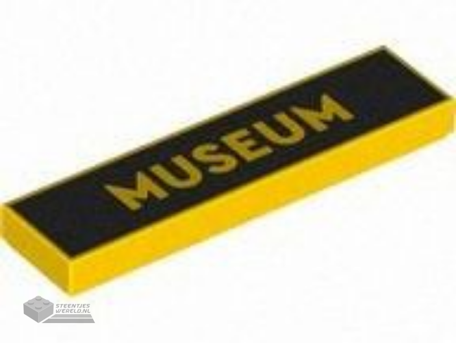 2431pb875 – Tile 1 x 4 with ‘MUSEUM’ on Black Background Pattern