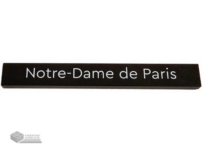 4162pb305 – Tile 1 x 8 with White 'Notre-Dame de Paris' Pattern