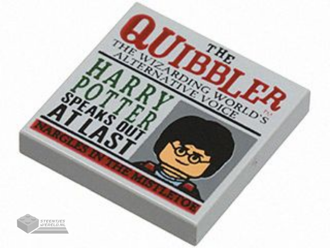 3068pb0346 – Tile 2 x 2 with Newspaper 'THE QUIBBLER' Pattern