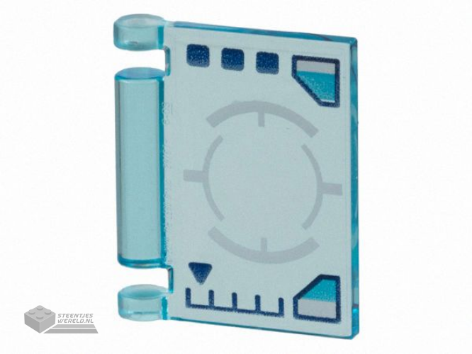 24093pb070 – Minifigure, Utensil Book Cover with Spaceship Control Panel, Dark Blue Gauges, Squares and Triangle and White Targeting Circle on Head-Up Display (HUD) Pattern