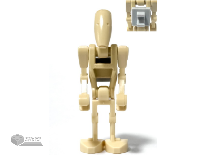 sw1320 – Battle Droid – Tan, Angled Arms, Light Bluish Gray Clip on Back