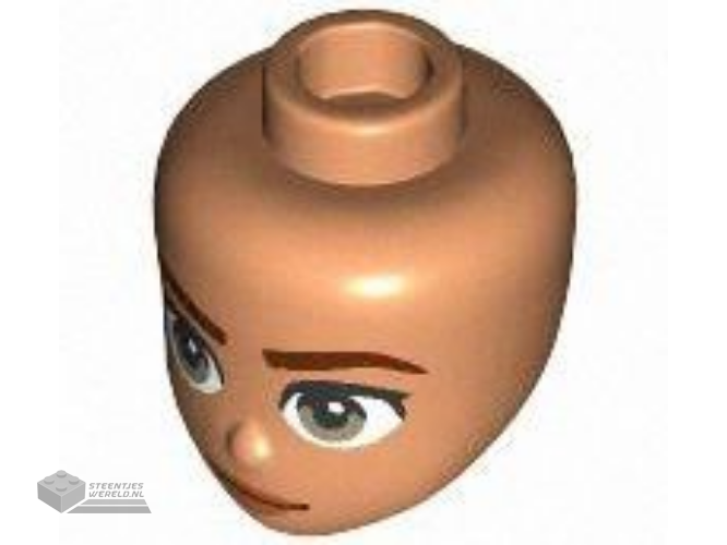 107416 – Mini Doll, Head Friends with Reddish Brown Eyebrows, Dark Tan Eyes, Medium Brown Lips and Closed Mouth Smile Pattern