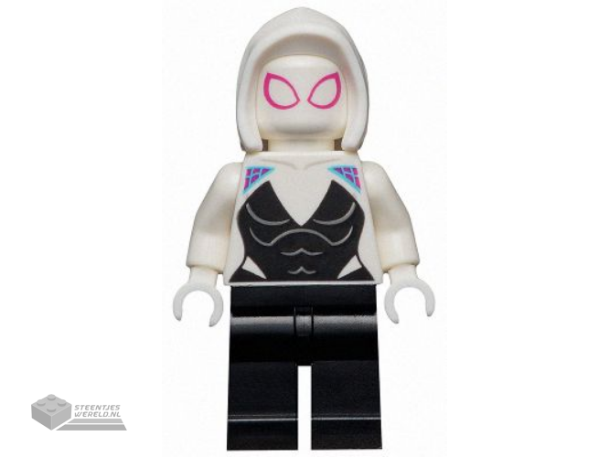 sh0682 – Ghost-Spider / Spider-Gwen (Gwen Stacy) – Black Legs, White Basic Smooth Hood. White Hands