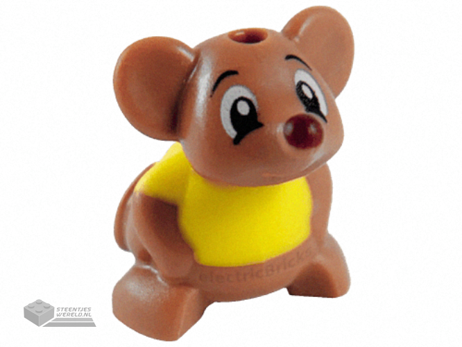 70844pb01 – Mouse, Disney Princess / Friends with Molded Yellow Shirt and Printed Black Eyes and Dark Red Nose Pattern (Gus)