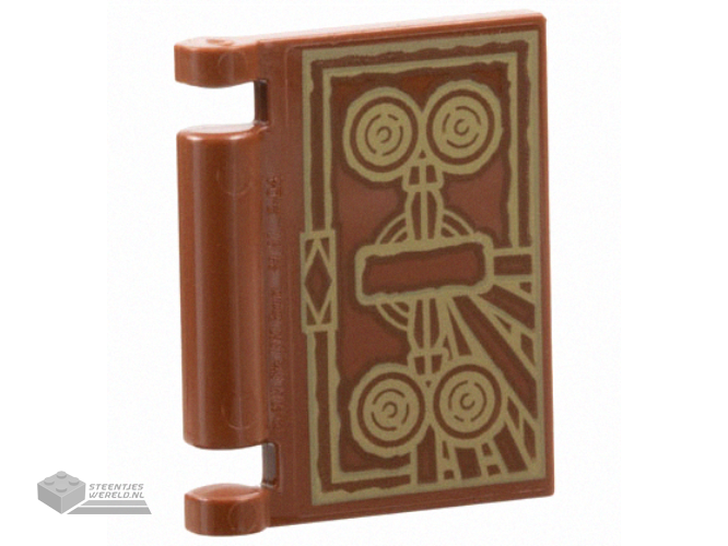 24093pb065 – Minifigure, Utensil Book Cover with Gold Circles and Lines Pattern (The Darkhold)